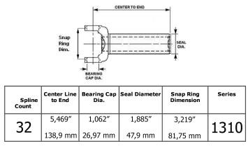 Yoke 32 splines 1310