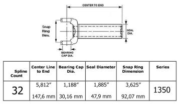 Yoke 32 splines 1350